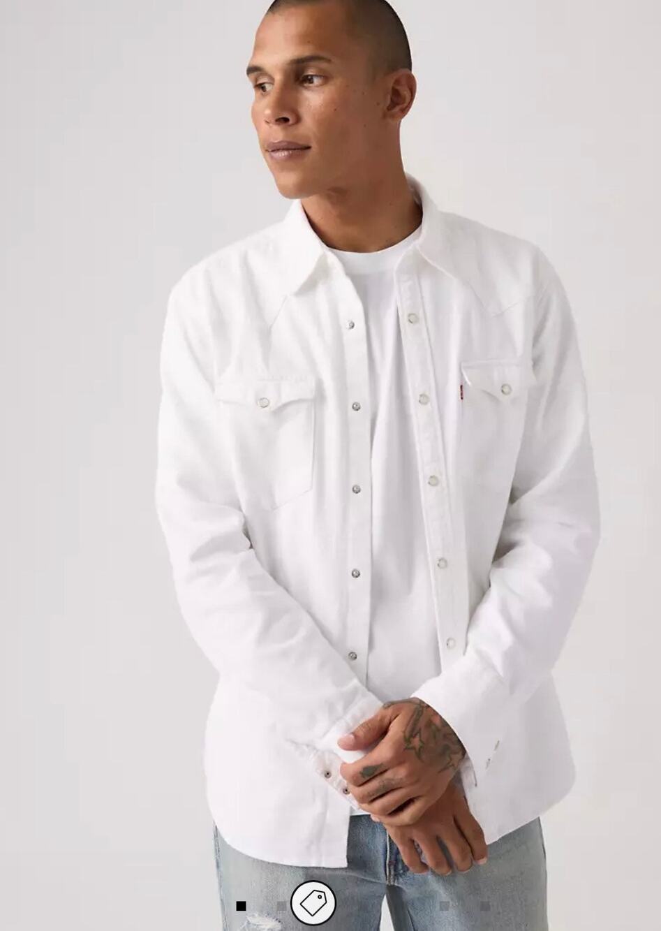 NWT Levi's Mens 2XL White Long Sleeve Button Up Work Shirt Jacket Overshirt